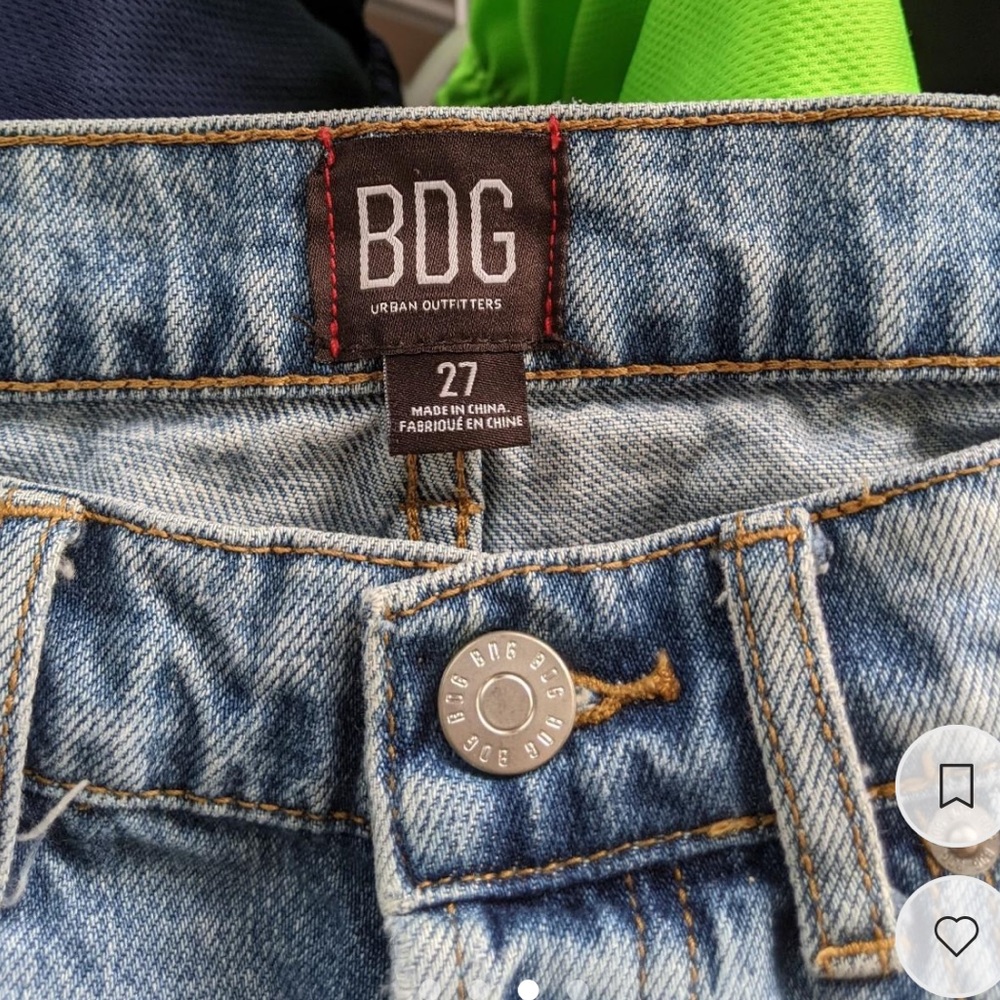 Urban outfitters bdg boyfriend ripped jeans baggy streetwear blue denim light - Picture 4 of 4